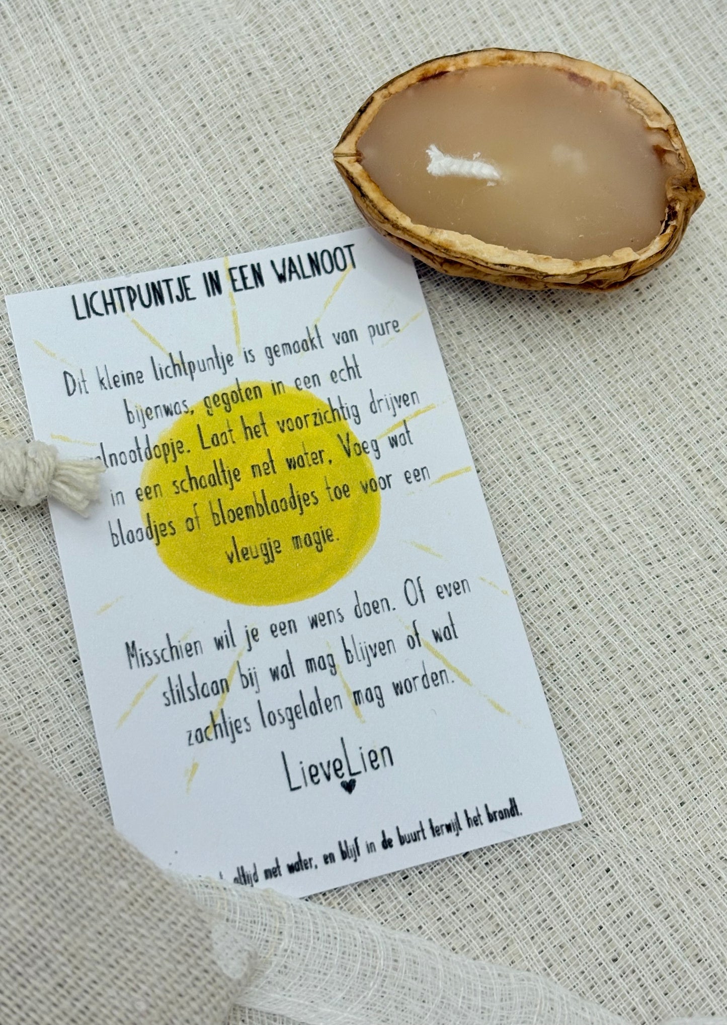 Lichtpuntje in een notendop