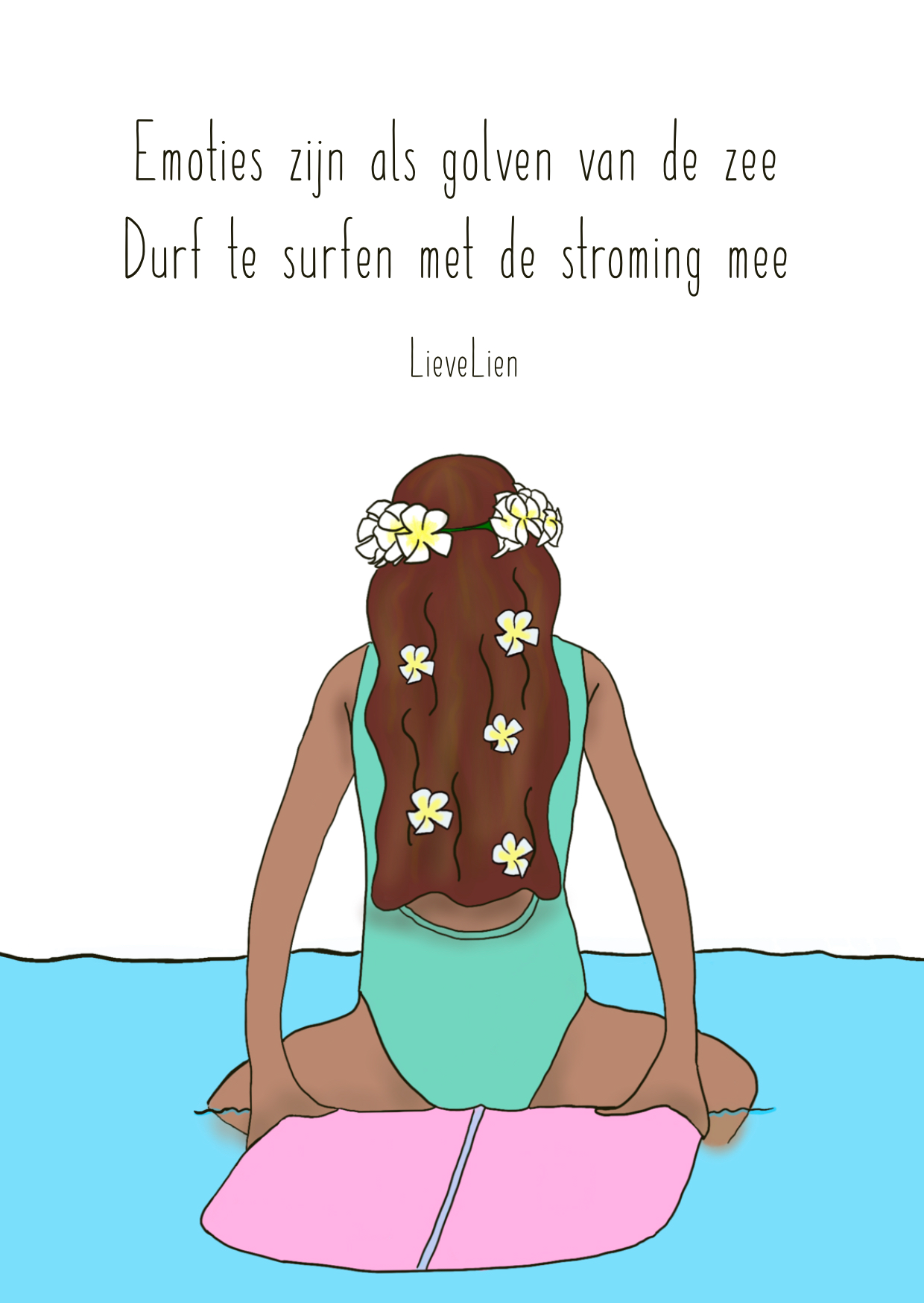 Kaartje LieveLien - Leren surfen