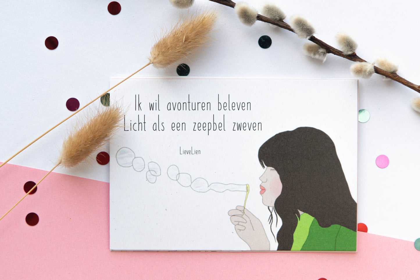 LieveLien Kaartje - Avonturen beleven, licht als een zeepbel zweven