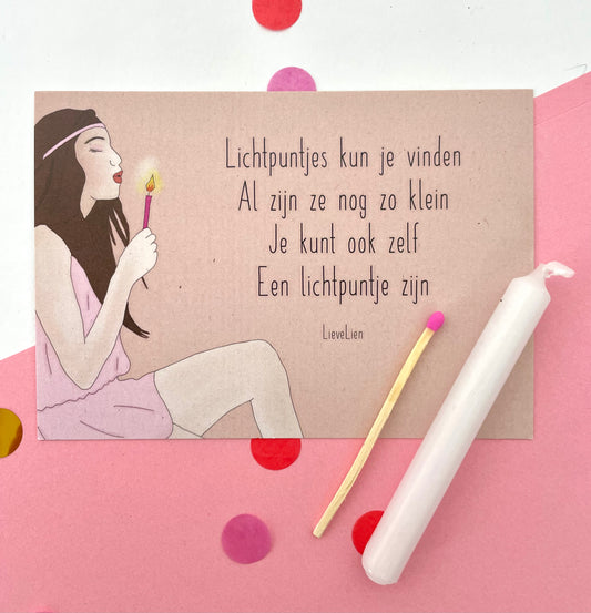 Cadeauset lichtpuntje - Wens kaarsje