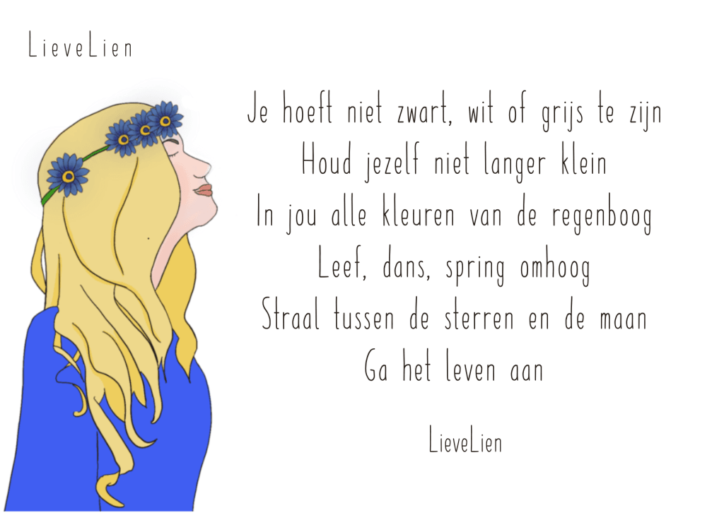 Kaartje LieveLien - Alle kleuren van de regenboog